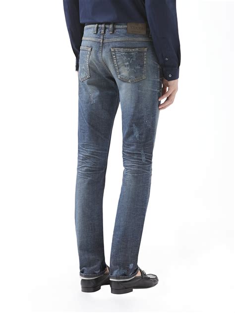 jeans gucci skinny uomo|gucci denim jeans.